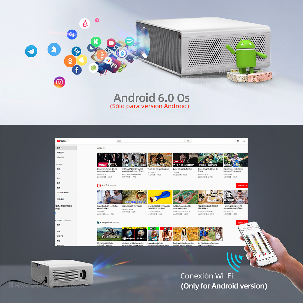 AKEY7 MAX HD Cinema Projector - outdoor movie projector